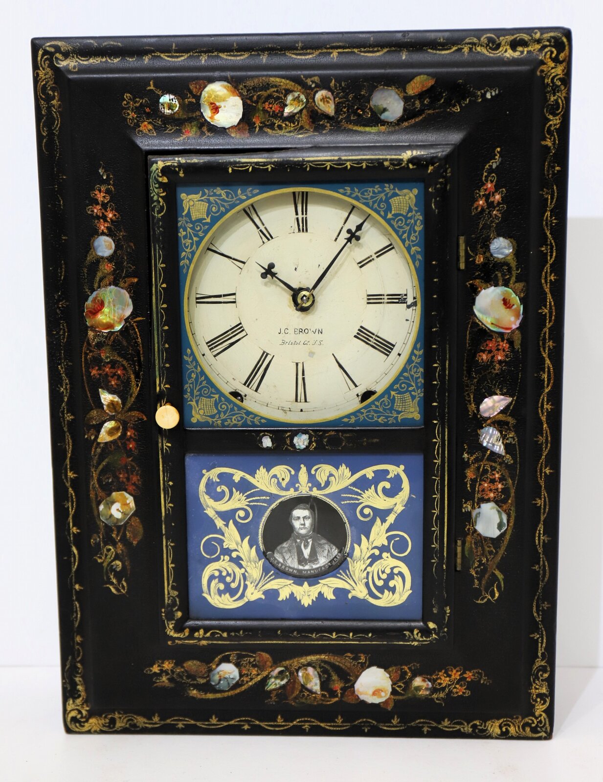 Forestville Mfg. Co. picture frame clock, ca. 1842-1849. — Antique Clocks Price Guide