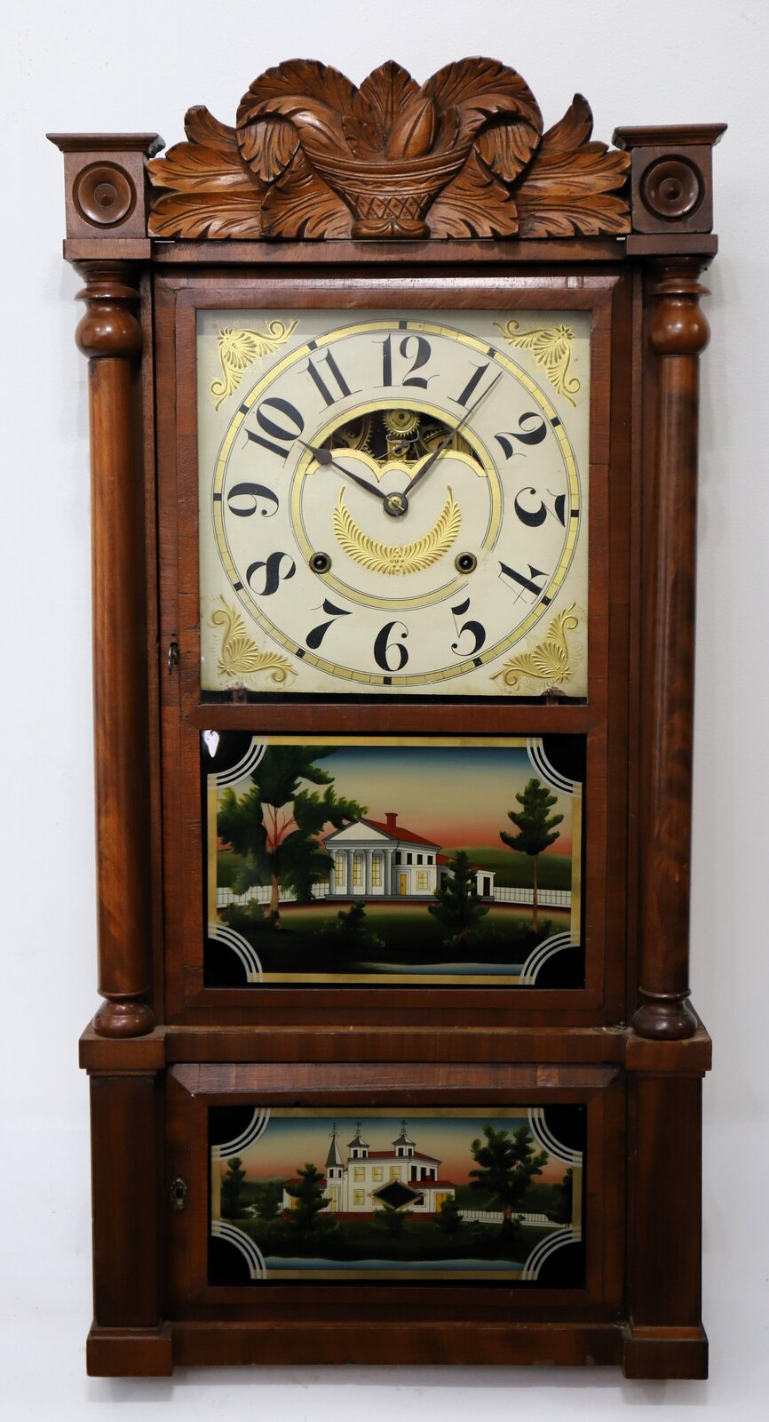 Peck, Haydon & Co. triple decker clock, ca. 1840. — Antique Clocks Price Guide