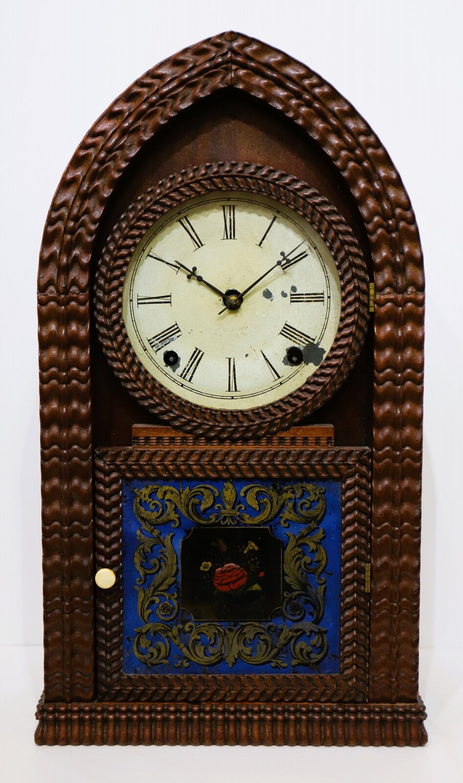 Forestville Manufacturing Co. ripple-front gothic, 1842-1849. — Antique Clocks Price Guide