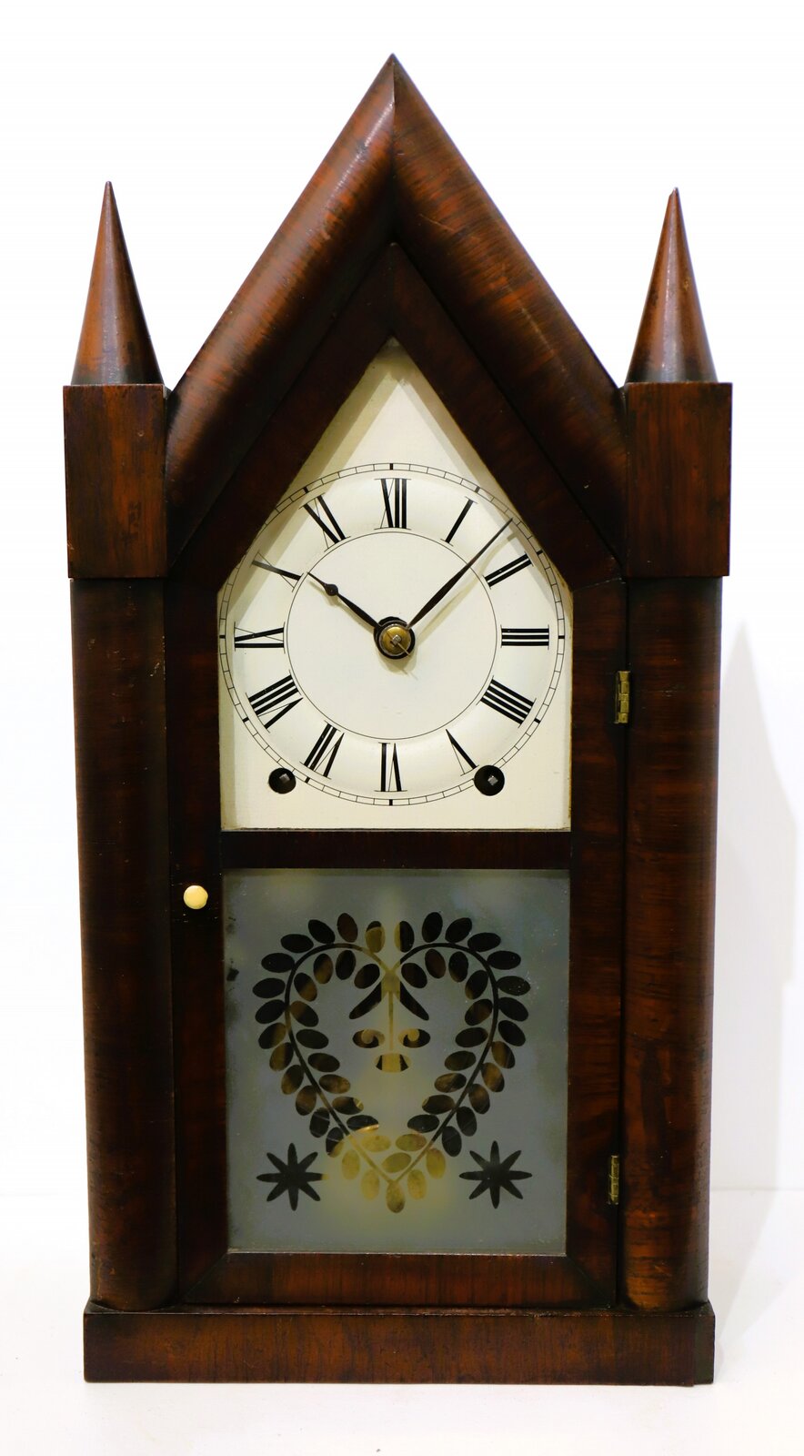 Brewster & Ingrahams sharp gothic (steeple) with Kirk’s backplate, 1843-1846. — Antique Clocks Price Guide