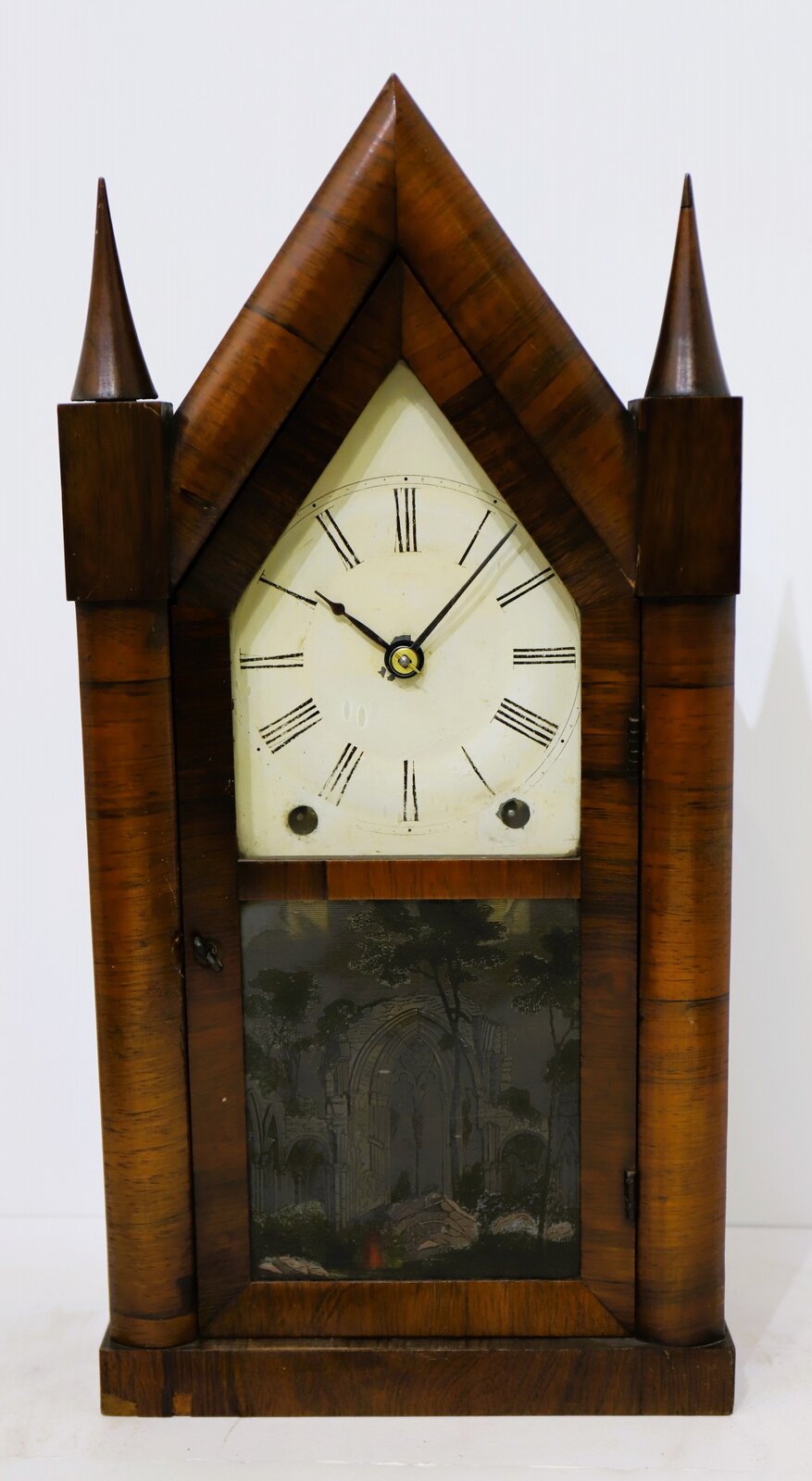 Brewster & Ingrahams 8-day sharp gothic (steeple), 1843-1852. — Antique Clocks Price Guide