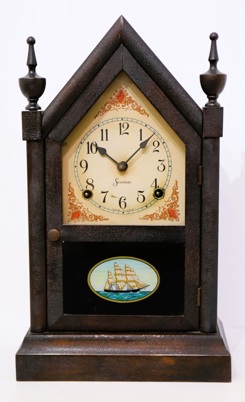 Sessions Clock Co. “Copley” miniature steeple, ca. 1932. — Antique Clocks Price Guide