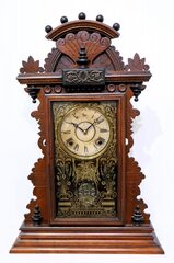 E Ingraham Co. ball-top shelf clock, ca. 1890.