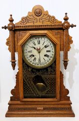 Waterbury Clock Co. “Buffalo” calendar shelf clock, ca. 1891.