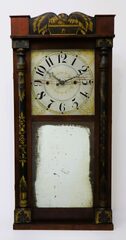 Pratt & Frost bronzed looking glass shelf clock, 1832-1835.