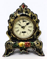 Terryville Manufacturing Co. iron-case with torsion pendulum, 1853-1860.