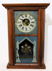 Chauncey & Noble Jerome round-side shelf clock, 1834-1839.