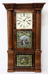 Silas B Terry “Eight Day Brass Clock” (sleigh-front triple decker), 1841-1859.