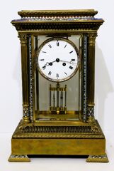 Vincenti & Cie crystal regulator with champlevé,ca. 1880.