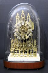 English double-fusee skeleton clock, ca. 1900.