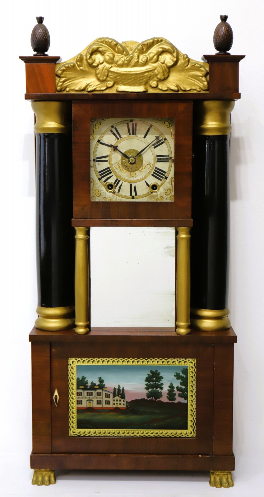 E. & G.W. Bartholomew hollow column with alarm, 1829-1833. — Antique Clocks Price Guide