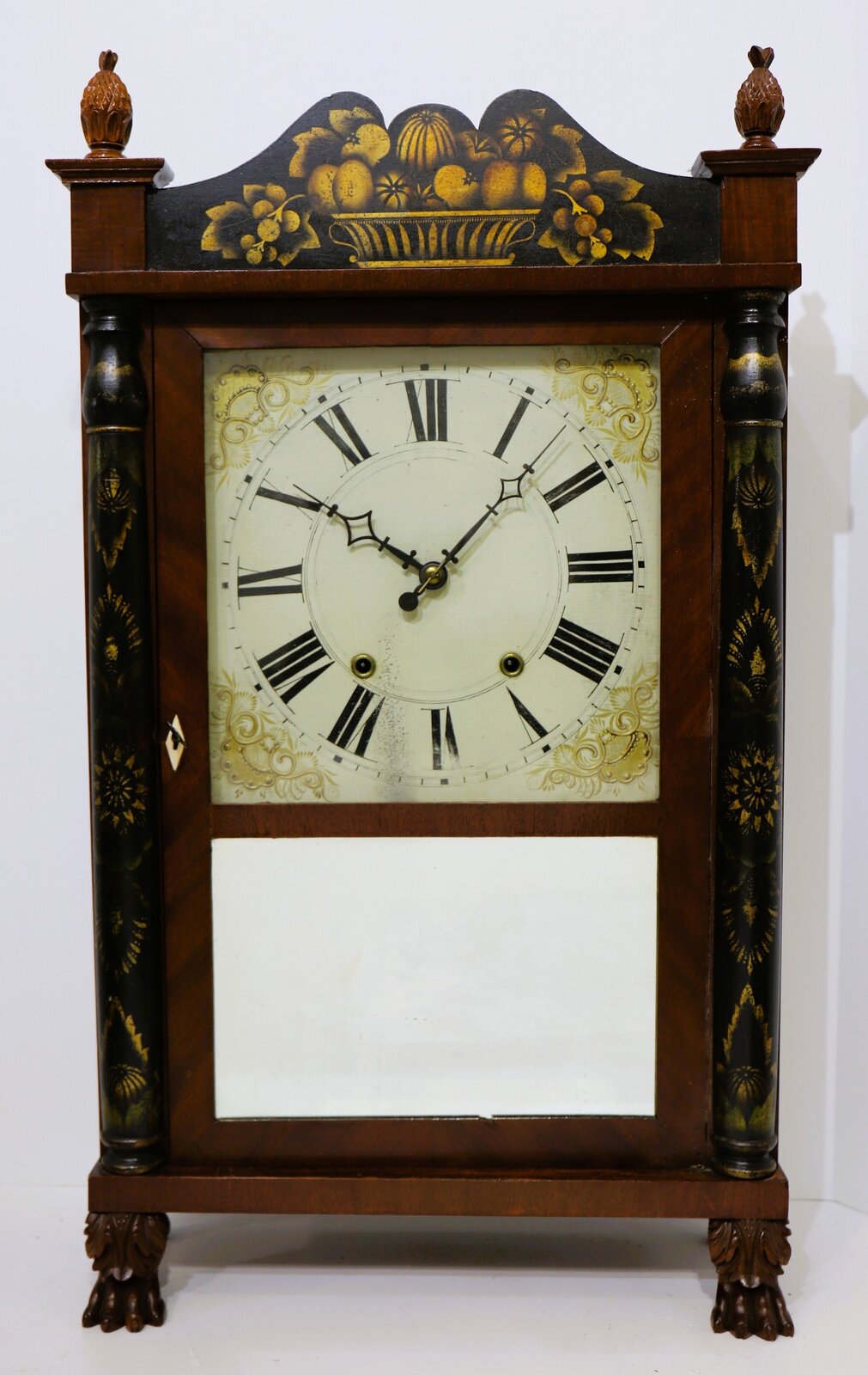 Charles Kirke 30-hour column & splat shelf clock, 1827-1832. — Antique Clocks Price Guide