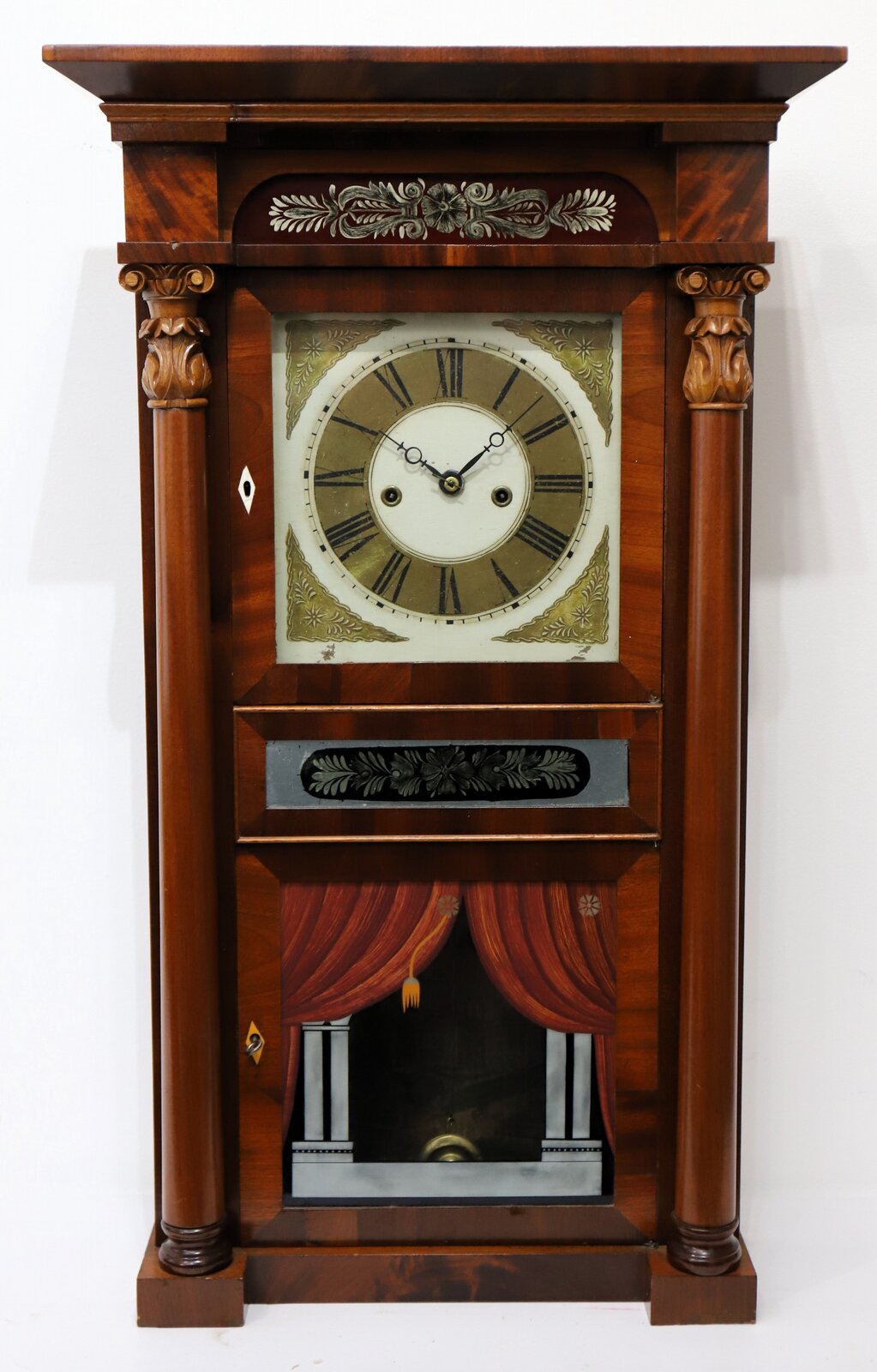 E. W. Adams Patent Eight Day Brass Clock, 1836–1837. — Antique Clocks Price Guide