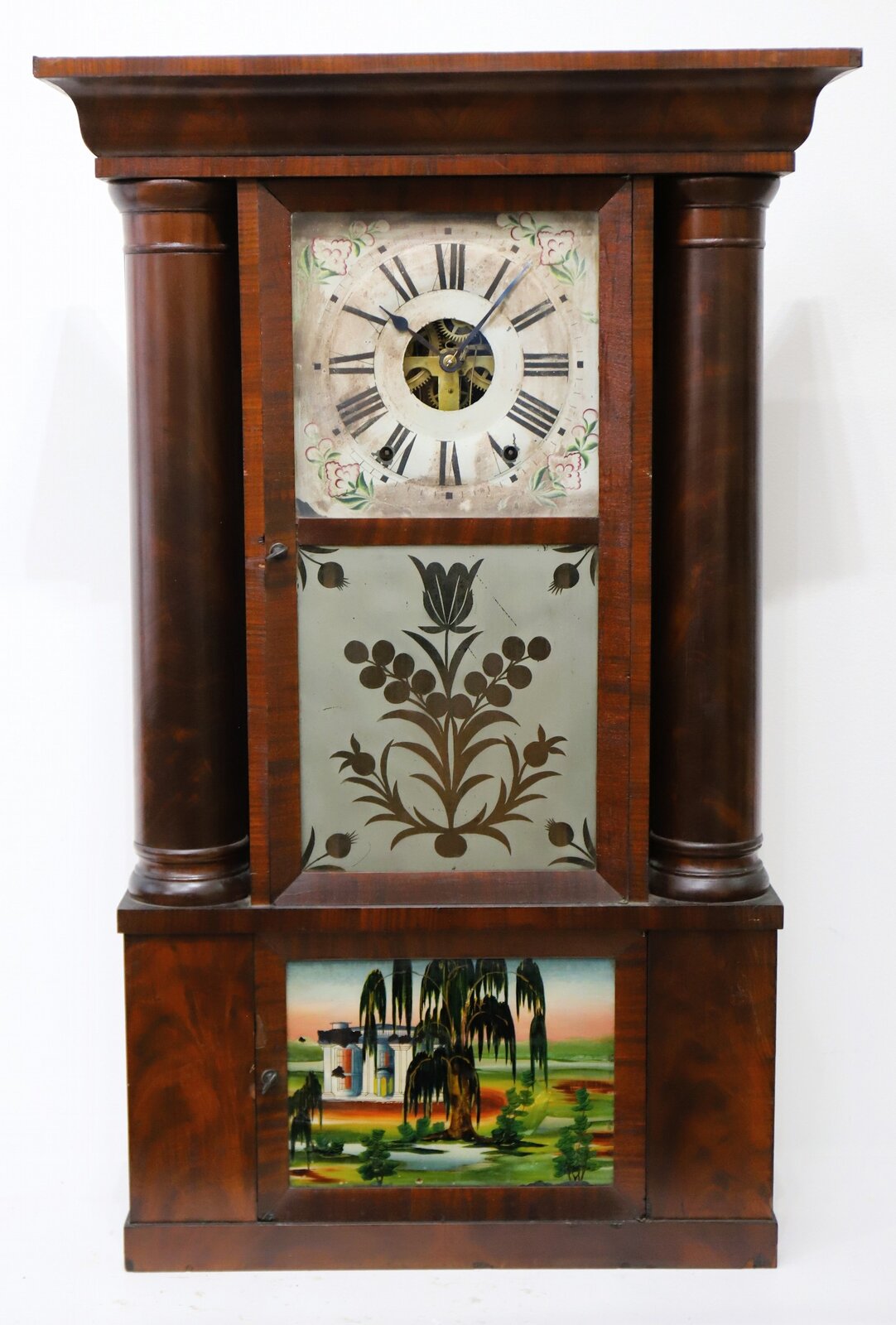 Elisha Manross eight-day false hollow column, 1843-1849. — Antique Clocks Price Guide