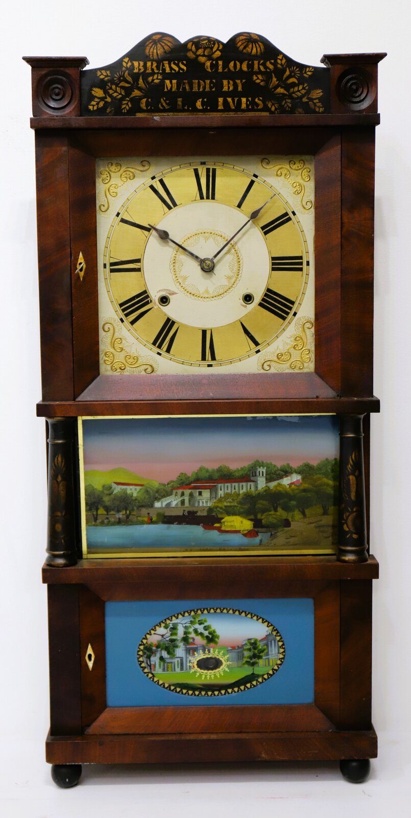 C & LC Ives Patent Brass Eight Day Clock, 1830-1836. — Antique Clocks Price Guide