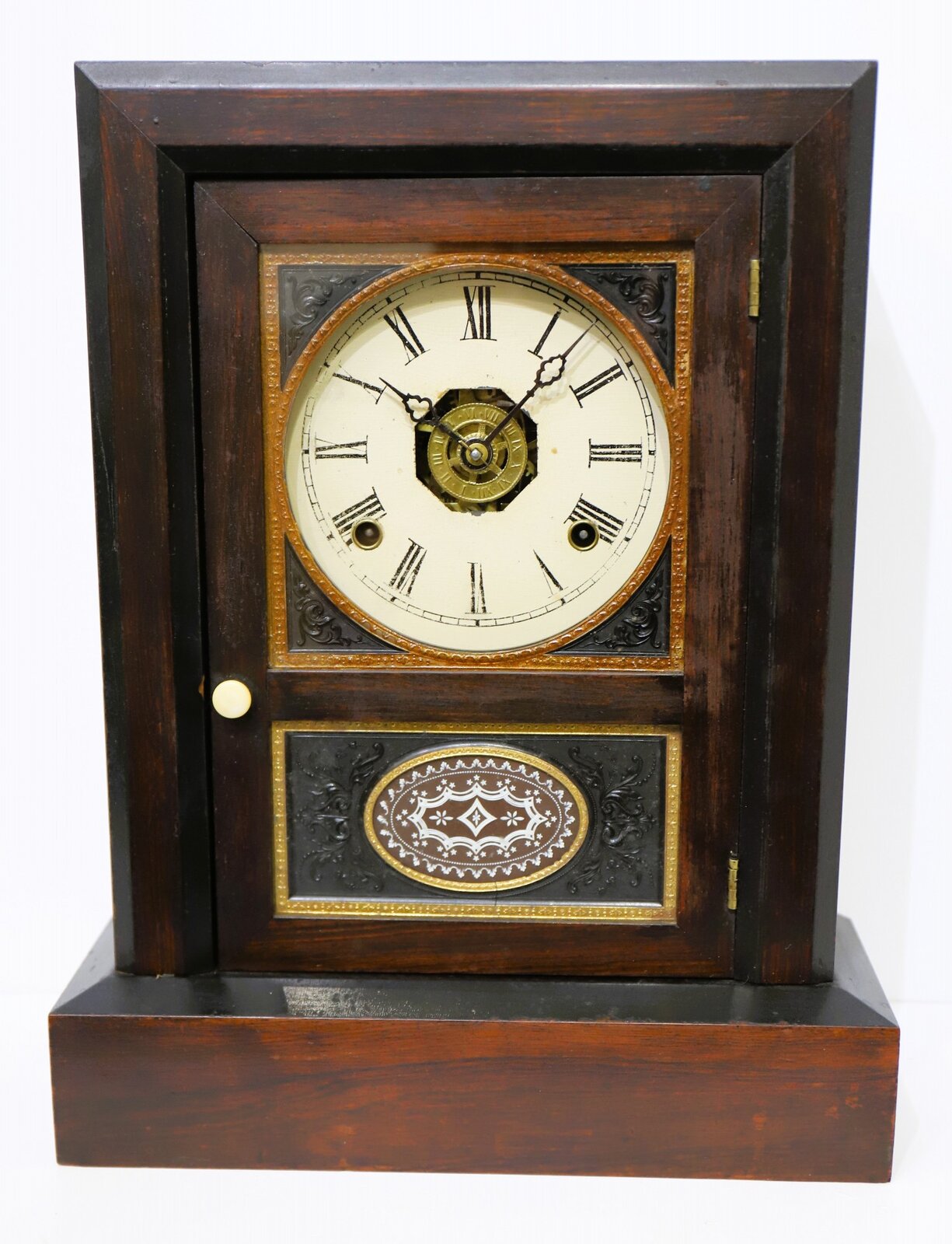 Jerome & Co. gutta percha cottage, ca. 1860. — Antique Clocks Price Guide