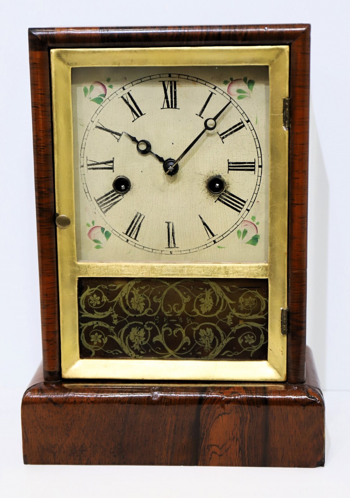 Jerome & Co. gilt cottage, ca. 1860. — Antique Clocks Price Guide