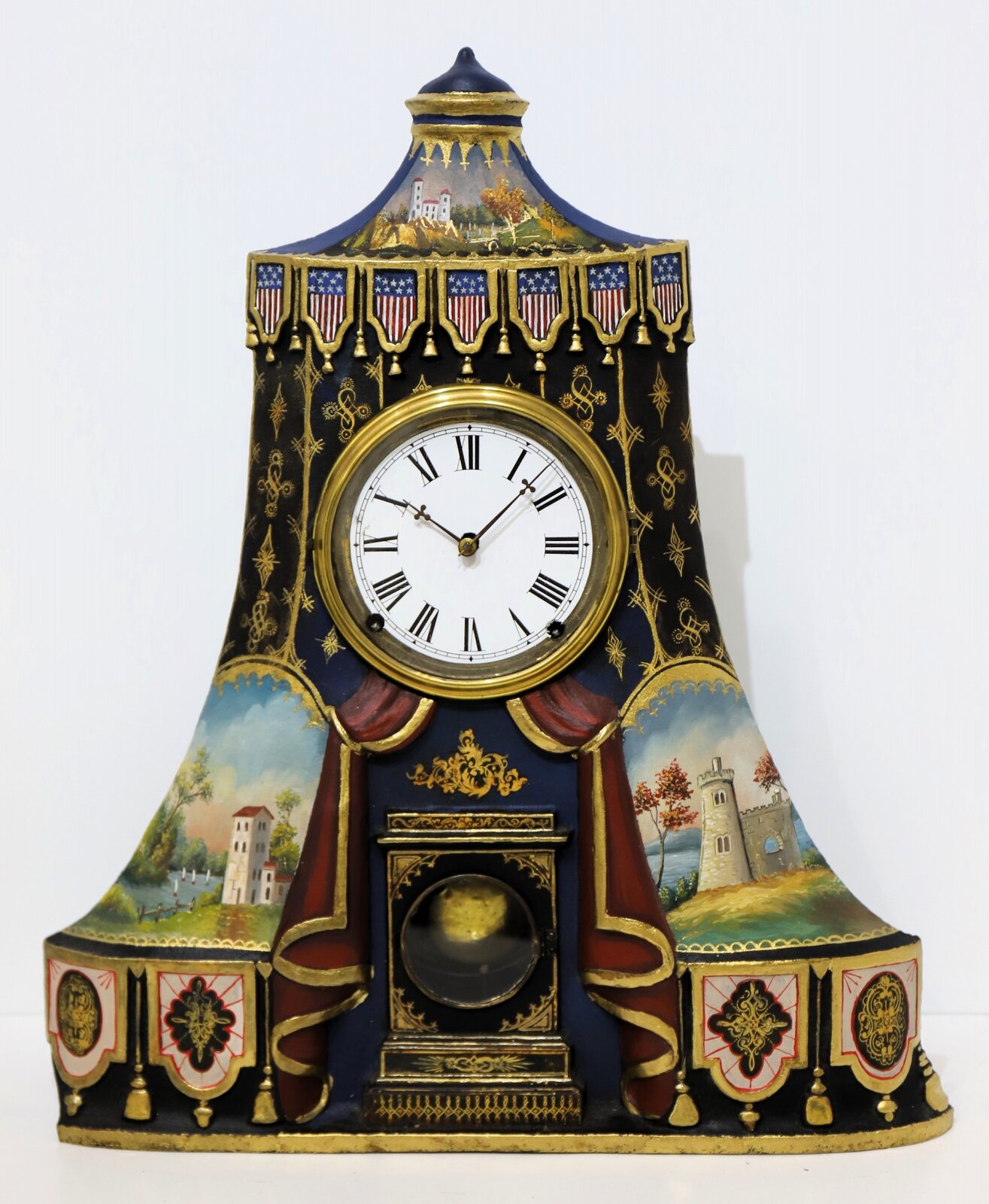 J.C. Brown “Circus Tent” iron-front, ca. 1850. — Antique Clocks Price Guide