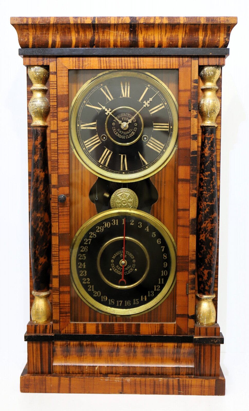 National Calendar Clock Co. “Column Calendar Clock”, ca. 1890. — Antique Clocks Price Guide