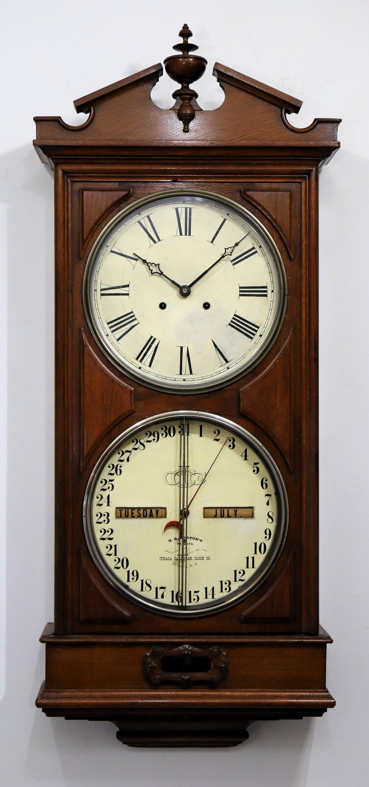 Ithaca Calendar Clock Co. “No. 2 Regulator”, 1869-1890. — Antique Clocks Price Guide