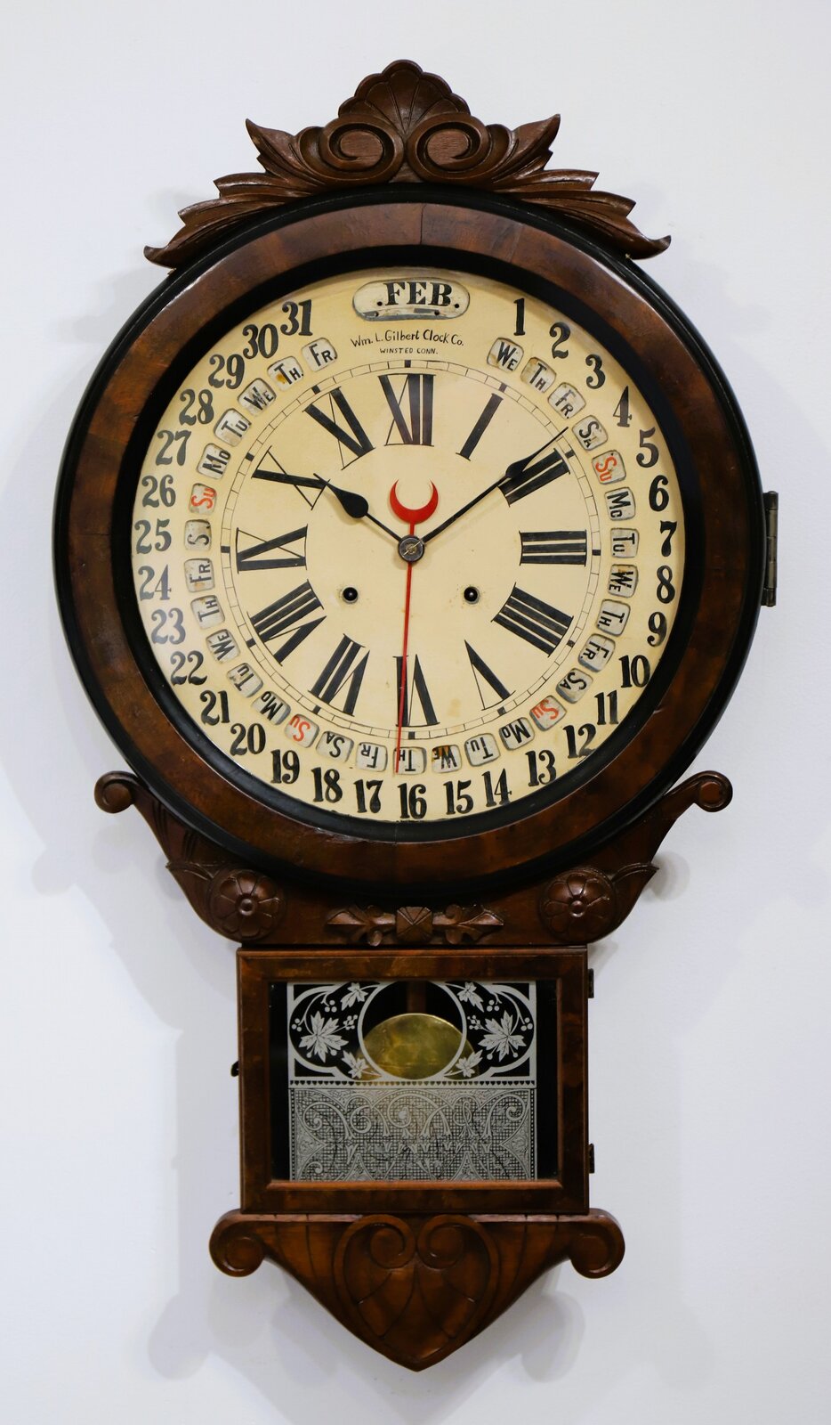 Wm L Gilbert Clock Co. “Office Drop Calendar”,ca. 1881. — Antique Clocks Price Guide