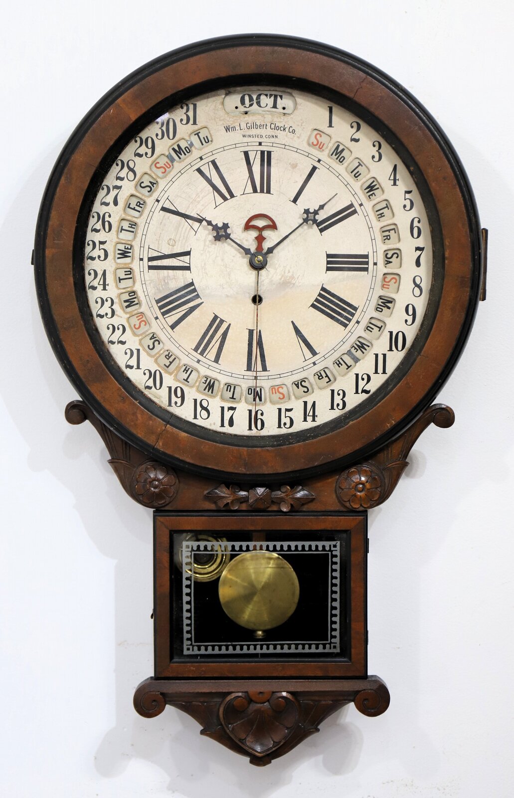 Wm L Gilbert Clock Co. “Office Drop Calendar”, ca. 1881. — Antique Clocks Price Guide