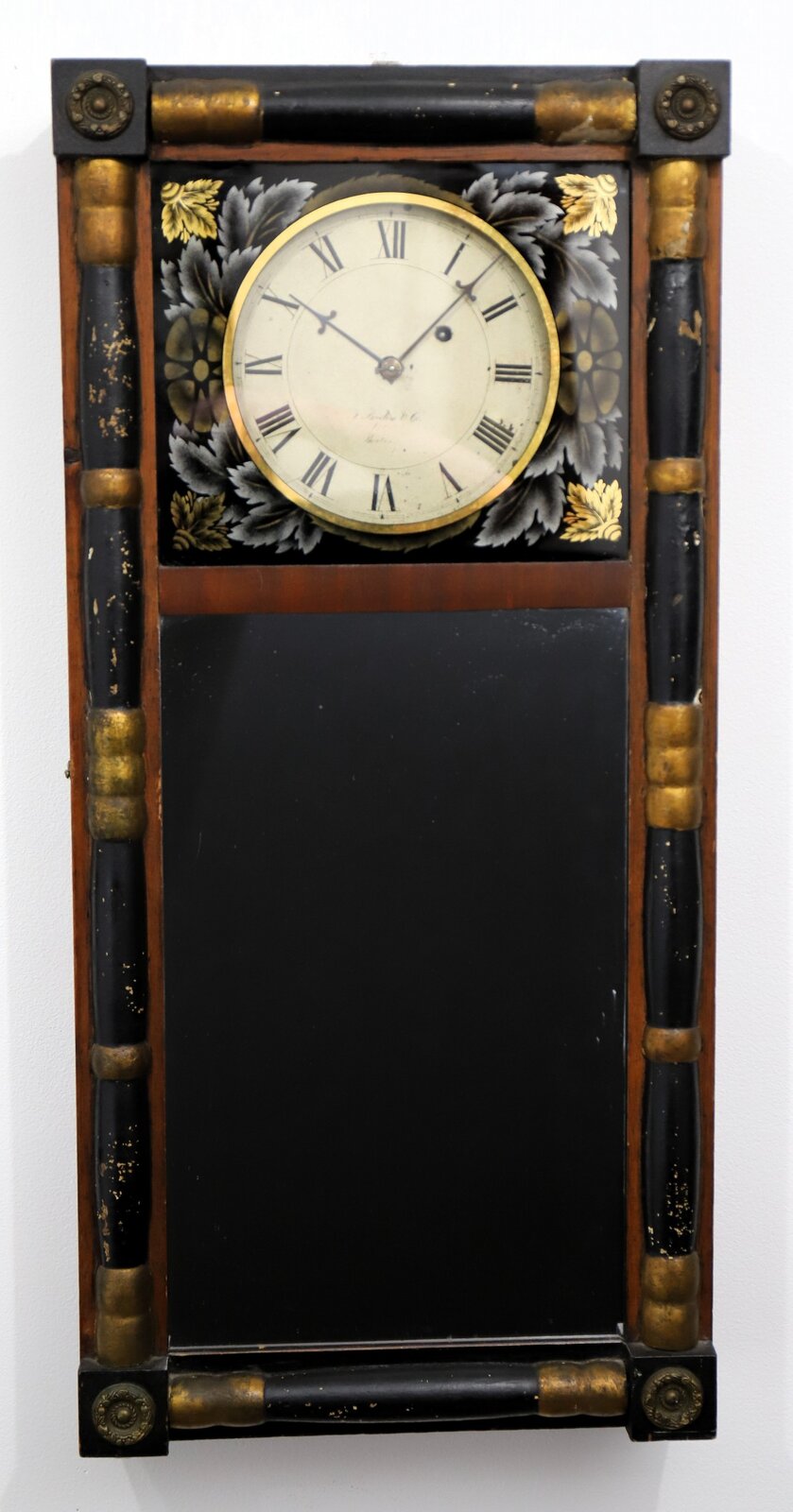 J Bigelow & Co. New England mirror clock, ca. 1830. — Antique Clocks Price Guide
