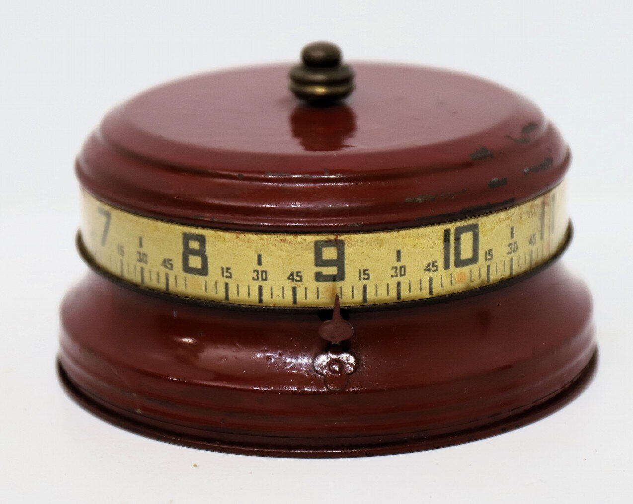 Rotary tape measure clock, ca. 1940. — Antique Clocks Price Guide