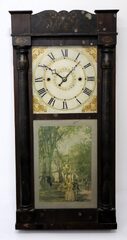 Jeromes’ & Darrow bronzed looking glass clock, 1828-1834.