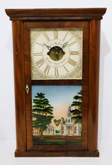 Silas B. Terry 30-hour round-sided shelf clock, ca. 1842.
