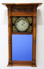 Asa Munger empire flat-top (ironing board) shelf clock, 1818-1825.
