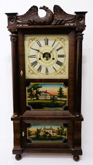Forestville Mfg. Co. “Improved Eight Day Brass Clock” (triple decker), 1835-1839.