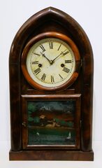 Waterbury Clock Co. 30-hour round gothic, ca. 1875.