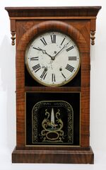 Ansonia Brass & Copper Co. shelf calendar clock, 1870-1877.