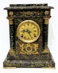 New Haven marbloid mantel clock, ca. 1895.