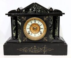 Ansonia Clock Co. marble-cased mantel clock, ca. 1904.