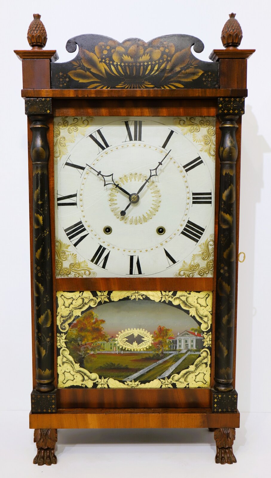 E & GW Bartholomew transitional column & splat, 1829-1833. — Antique Clocks Price Guide