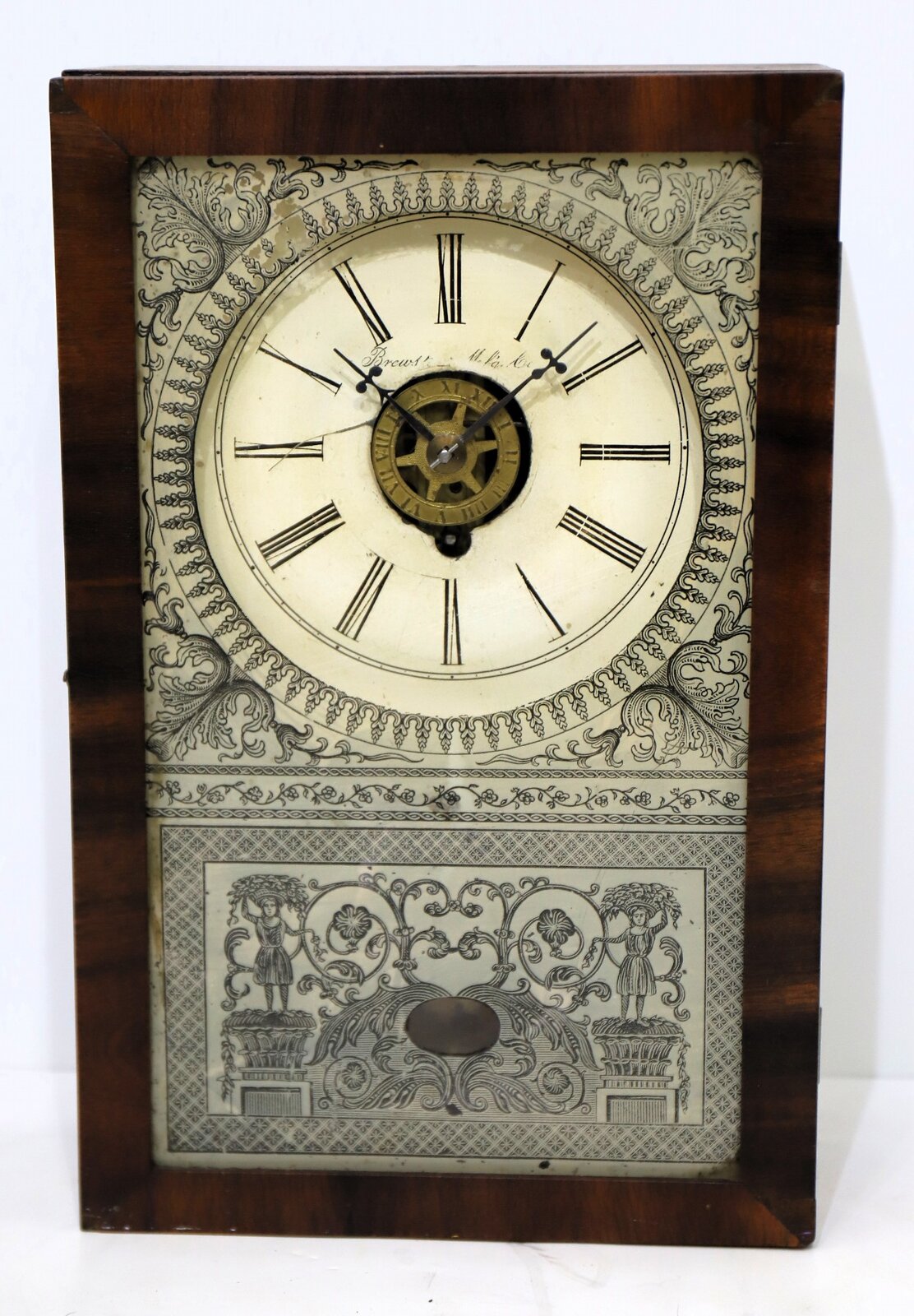 Brewster Manufacturing Co. “cigar box clock”, 1852-1854. — Antique Clocks Price Guide
