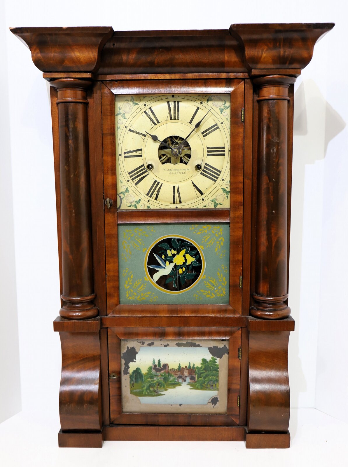 Forestville Mfg. Co. midsize triple decker, ca. 1845. — Antique Clocks Price Guide