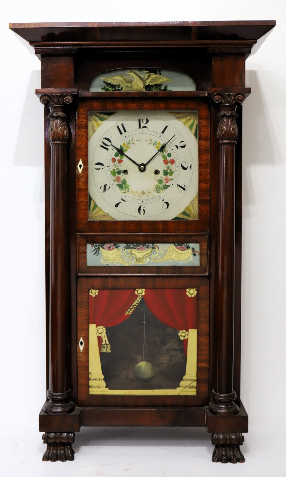 E. W. Adams Patent Eight Day Brass Clock, 1836–1837. — Antique Clocks Price Guide