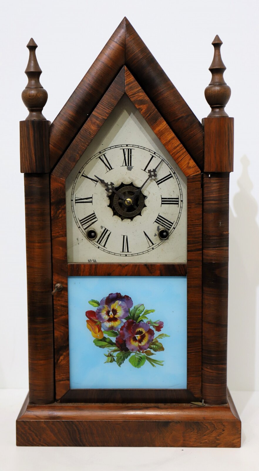 E.N. Welch Mfg. Co. 8-day steeple, ca. 1870. — Antique Clocks Price Guide
