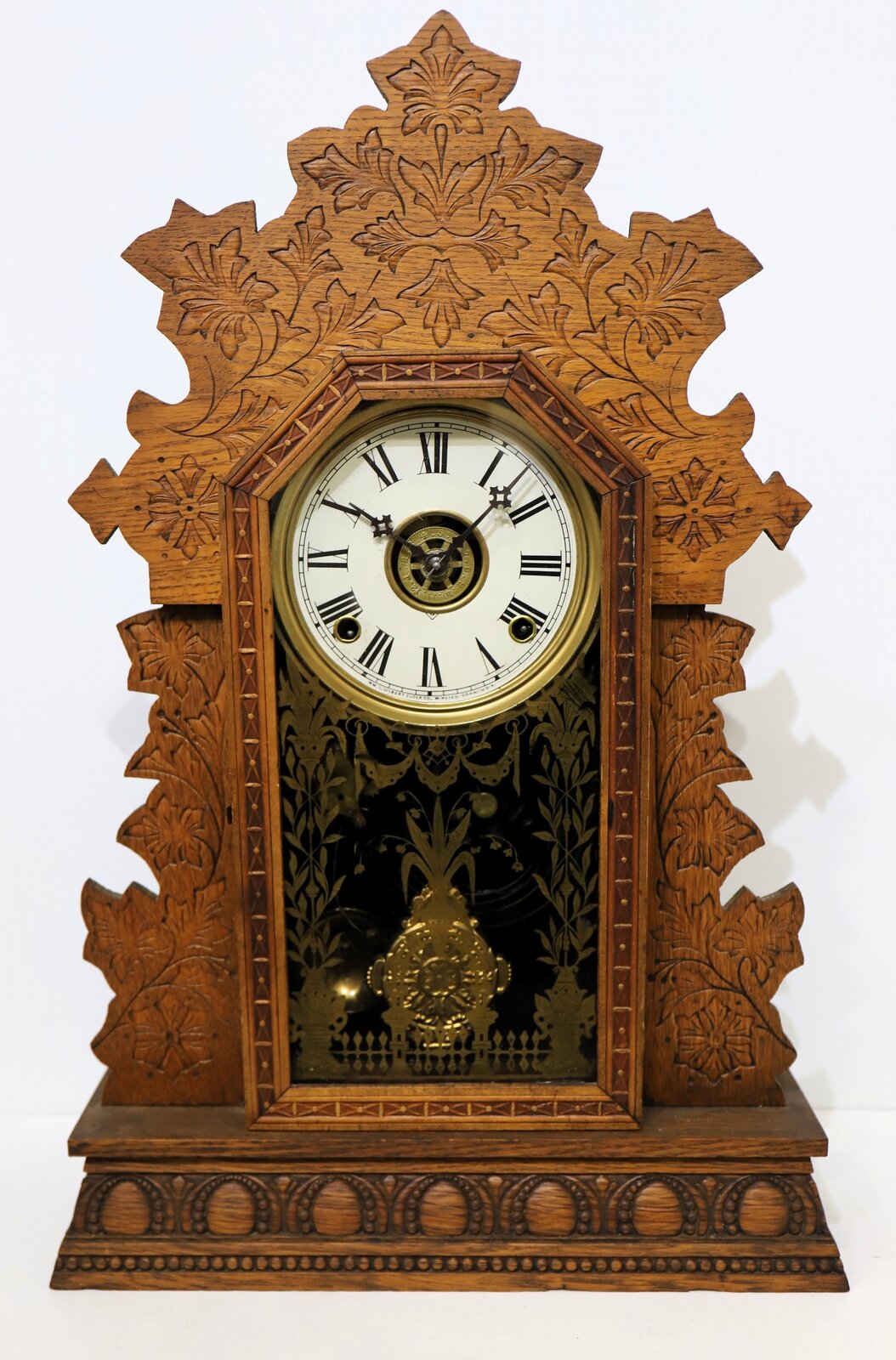 Wm L Gilbert Clock Co. “Geranium No. 3”, ca. 1900. — Antique Clocks Price Guide