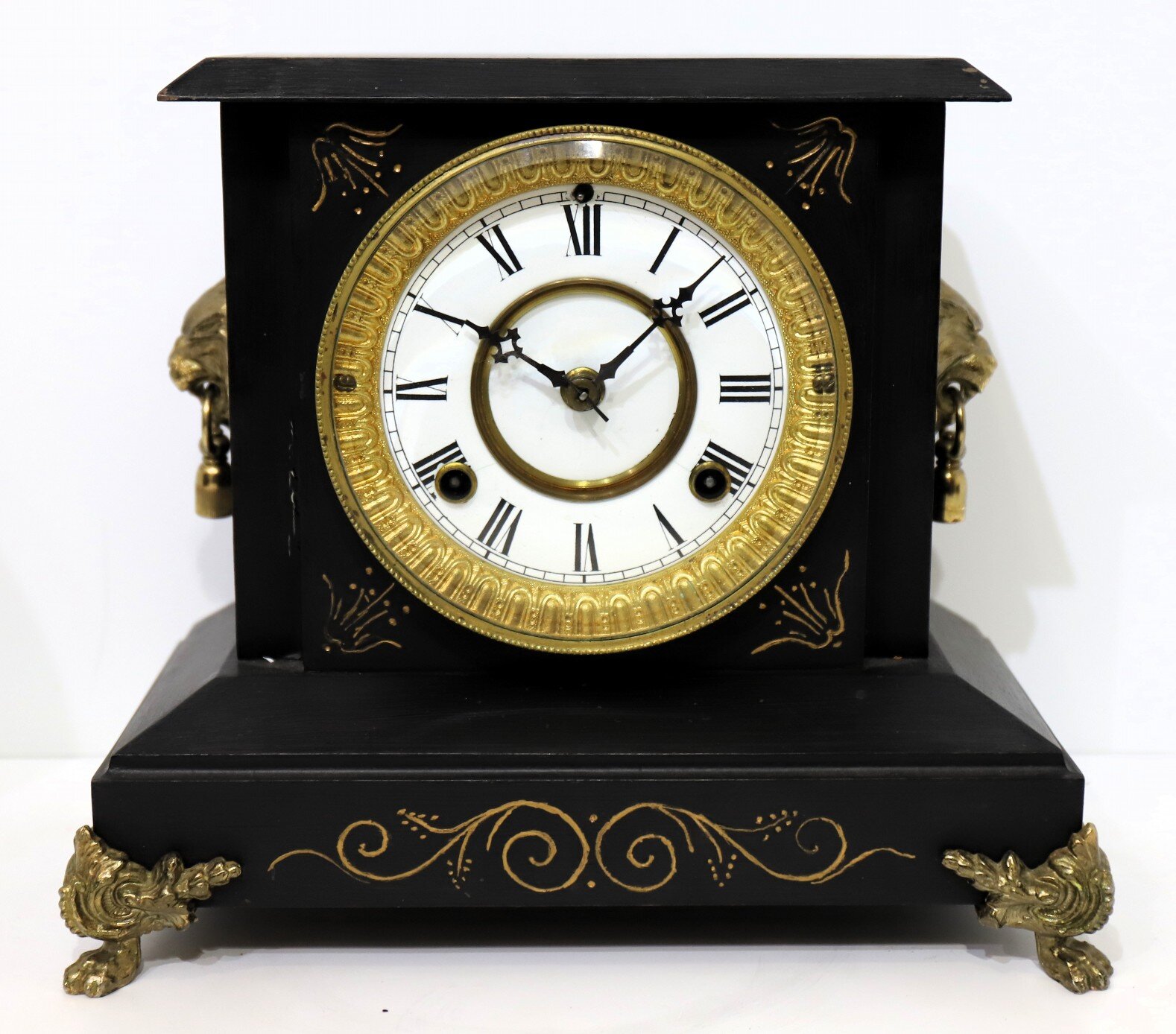 Waterbury Clock Co. “Atlas” enameled iron case, ca. 1893. — Antique Clocks Price Guide