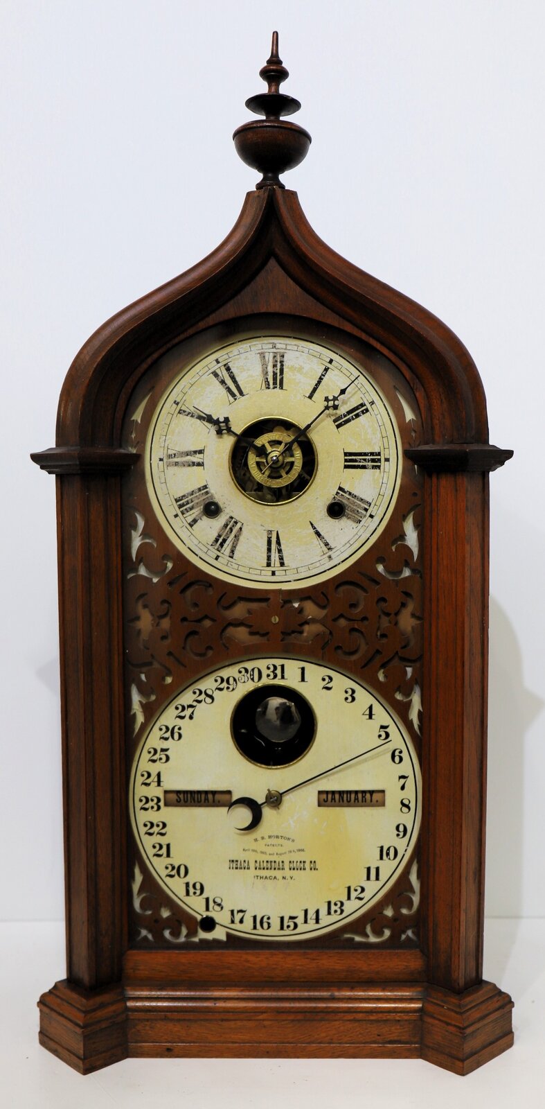 Ithaca Calendar Clock Co. “Shelf Steeple”, 1878-1890. — Antique Clocks Price Guide