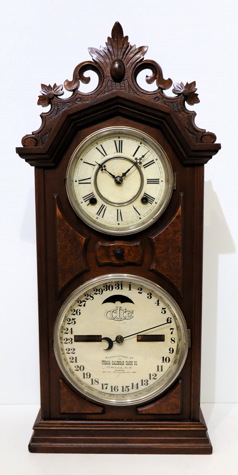 Ithaca Calendar Clock Co. “No. 8 Shelf Library”, 1878-1902. — Antique Clocks Price Guide