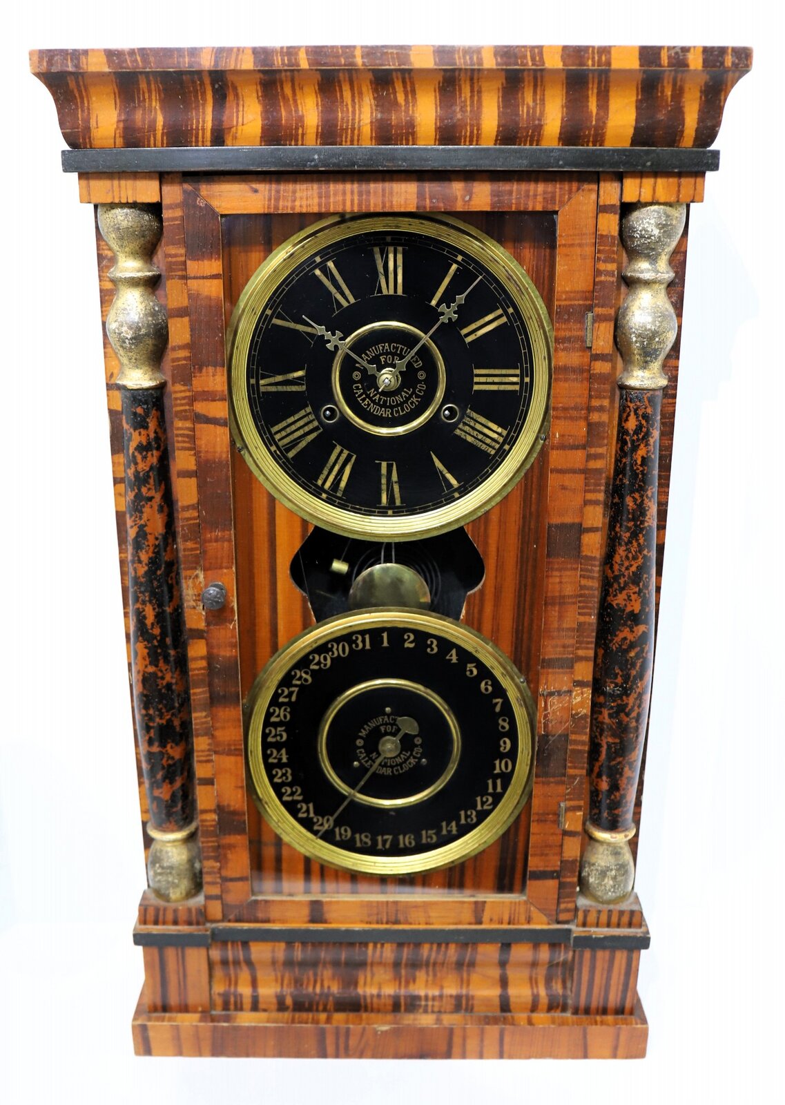 National Calendar Clock Co. “Column Calendar Clock”, ca. 1890. — Antique Clocks Price Guide