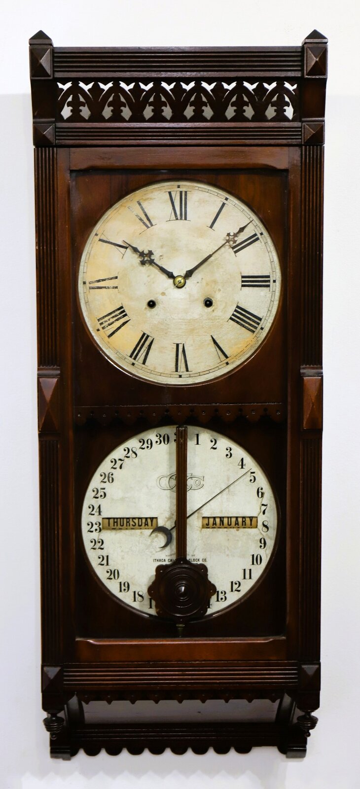 Ithaca Calendar Clock Co. “No. 2½ Brisbane”, 1884. — Antique Clocks Price Guide