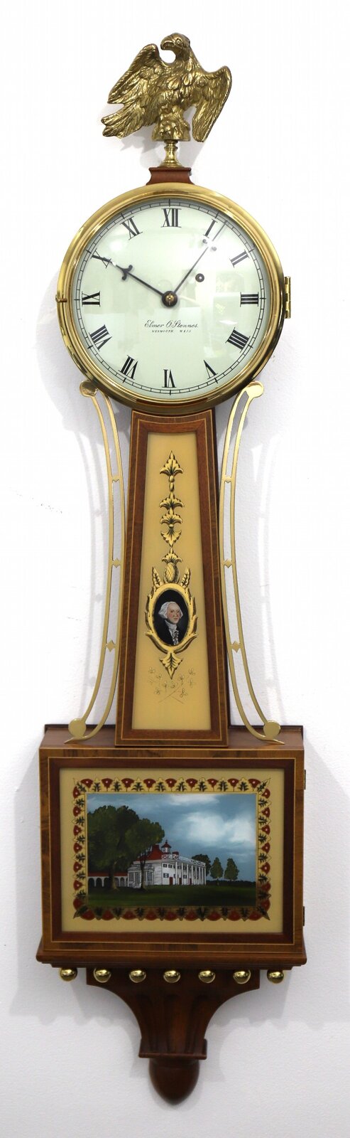 Elmer Stennes cross-banded presentation banjo, 1974. — Antique Clocks Price Guide