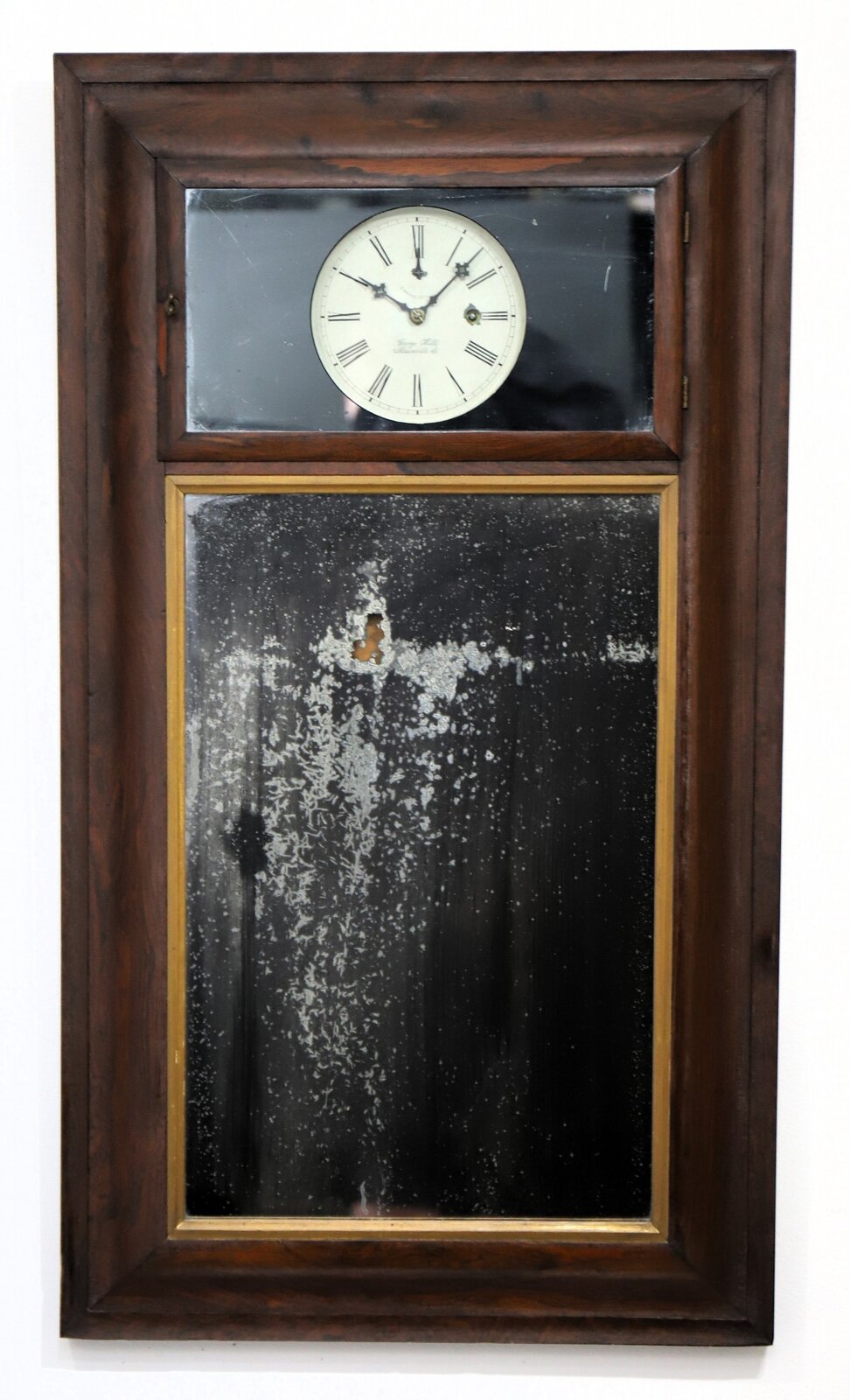 George Hills mirror clock, ca. 1850. — Antique Clocks Price Guide