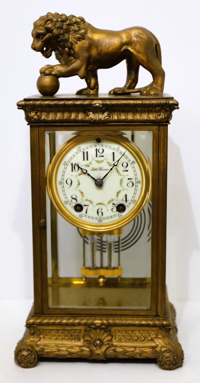 Seth Thomas Clock Co. “Empire No. 13 and Lion” crystal regulator, ca. 1913. — Antique Clocks Price Guide